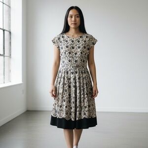 Vintage Kay Juniors 1950s Black and Grey dress